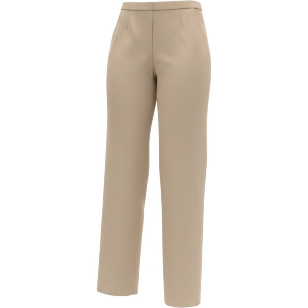 Max‎ Mara Womens Beige Wide Leg Trousers Made in Italy Size 12 Tan High Rise - Picture 2 of 7